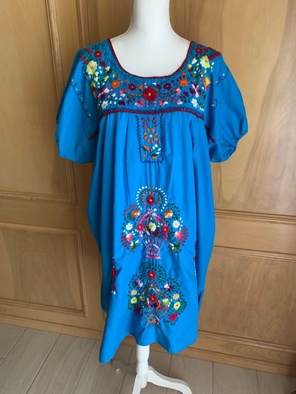 Embroidered Mexican Style Dress